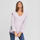 Maternity Long Ruffle Sleeve Top - Isabel Maternity By Ingrid & Isabel Lavender Xxl, Women's, Purple