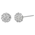 Target Girls' Sterling Silver Ball Stud With Crystal-5mm-clear, White