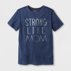 Boys' Adaptive Short Sleeve Strong Like Mom Graphic T-shirt - Cat & Jack Navy