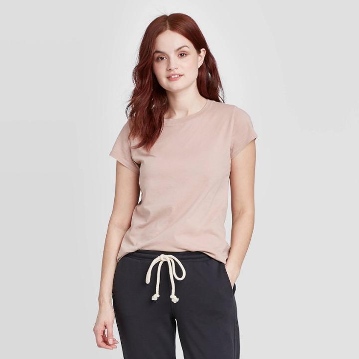 Women's Standard Fit Short Sleeve Crewneck T-shirt - Universal Thread Brown
