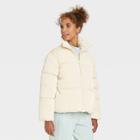 Women's Short Puffer Jacket - A New Day Ivory
