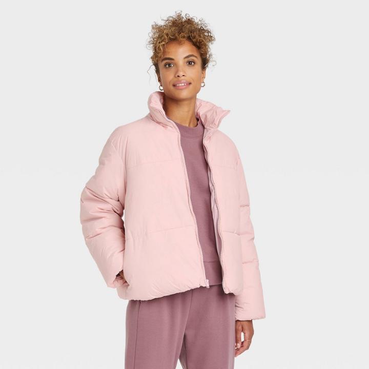 Women's Short Matte Puffer Jacket - A New Day