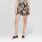 Women's Mid Thigh Relaxed Fit Shorts - Who What Wear Black/brown