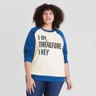 Zoe+liv Women's Plus Size I Oy Therefore I Vey Graphic Sweatshirt - Ivory