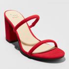 Women's Cass Thin Strap Heeled Pumps - A New Day Red