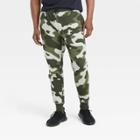 Men's Cotton Fleece Joggers - All In Motion Olive Camo Print S, Green Green Print