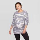 Maternity Camo Print Long Sleeve Sweatshirt - Isabel Maternity By Ingrid & Isabel Gray M, Women's,