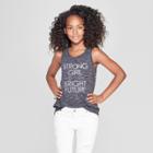 Girls' 'strong Girl' Graphic Tank Top - Cat & Jack Black