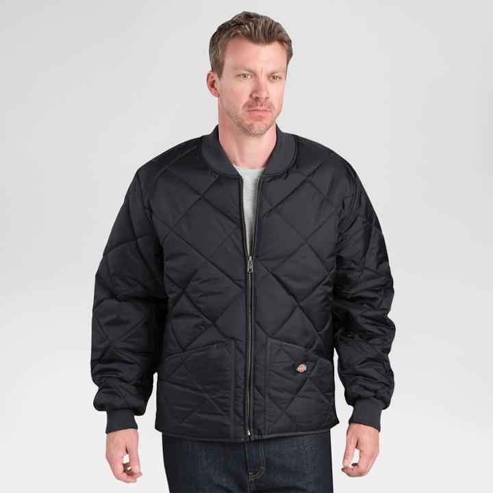 Dickies Men's Big & Tall Diamond Quilted Nylon Jacket- Black Xxxl