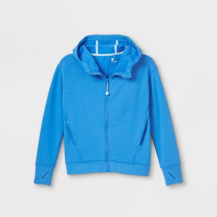 All In Motion Girls' Cozy Soft Fleece Full Zip Hooded Sweatshirt - All In