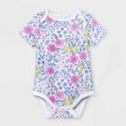 Baby Girls' Floral Short Sleeve Bodysuit - Cat & Jack Pink Newborn