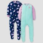 Gerber Toddler Girls' Princess Blanket Sleeper Footed Pajama - Blue/purple