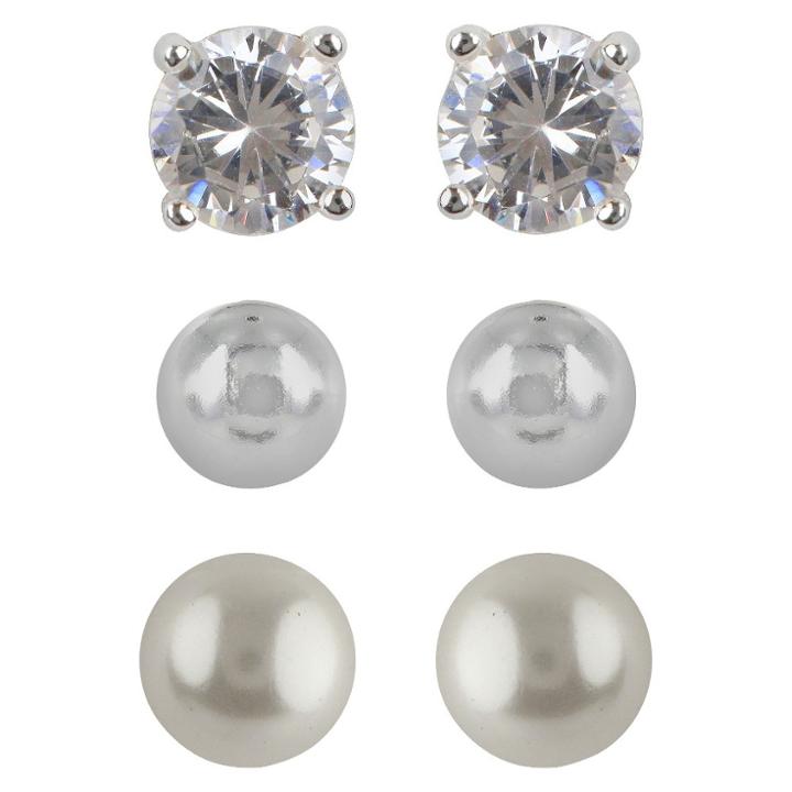 Target Sterling Silver Cubic Zirconia Stud Earring Set -