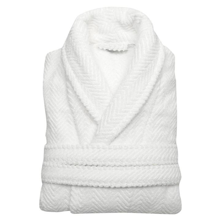 Linum Home Textiles Herringbone Weave Bathrobe Unisex Linum Home - White (small/medium)