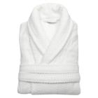 Linum Home Textiles Herringbone Weave Bathrobe Unisex Linum Home - White (small/medium)
