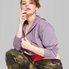 Women's Micro Cropped Zip-up Hoodie - Wild Fable Purple