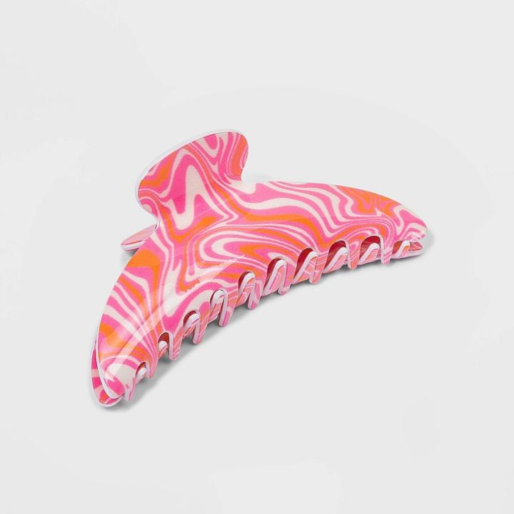 Wavy Print Claw Clip - Wild Fable Orange
