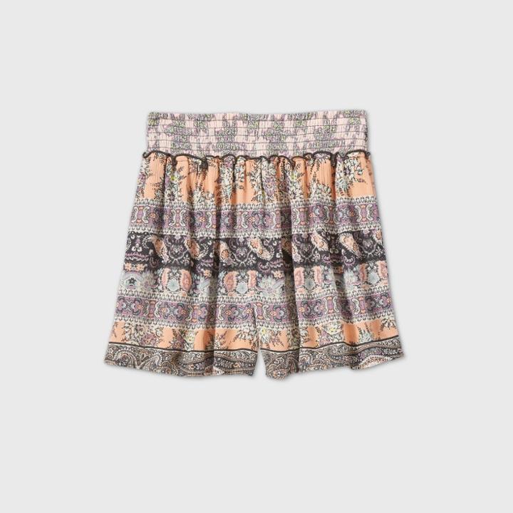 Girls' Floral Smocked Waist Shorts - Art Class