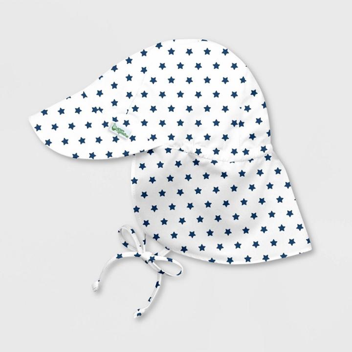 Green Sprouts Baby Star And Geo Print Flap Sun Protection Hat - White