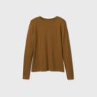 Women's Long Sleeve Fitted T-shirt - A New Day Olive