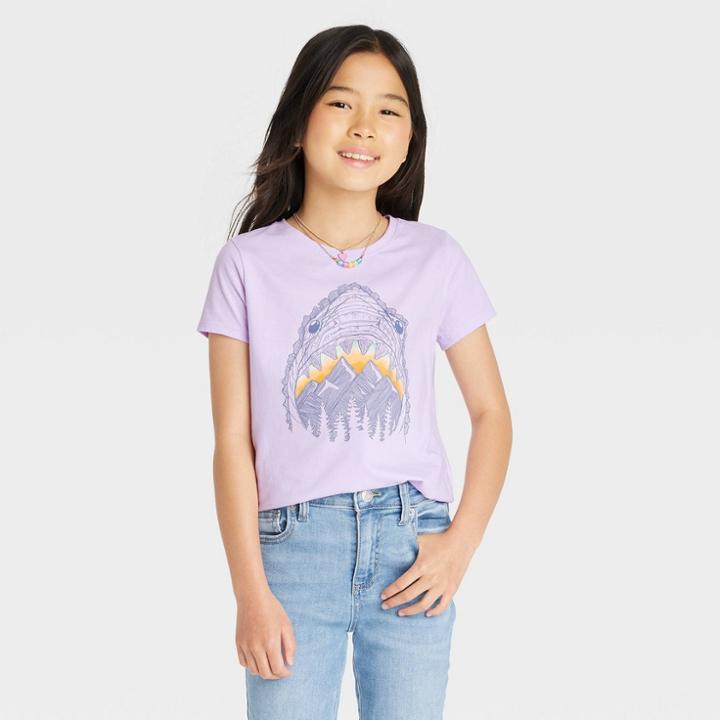 Girls' 'planets' Short Sleeve Graphic T-shirt - Cat & Jack Dusty Green