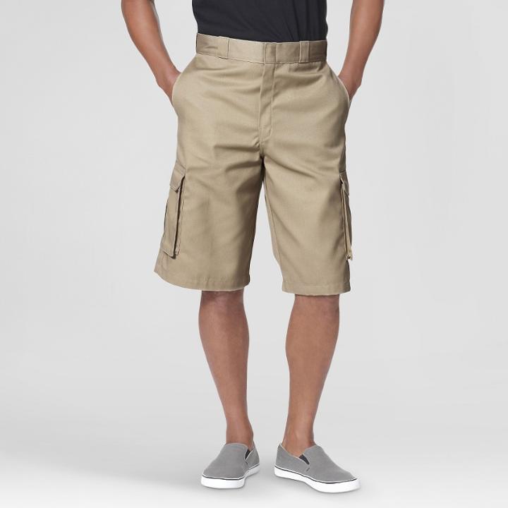 Dickies Men's Big & Tall Loose Fit Twill 13 Cargo Shorts- Desert