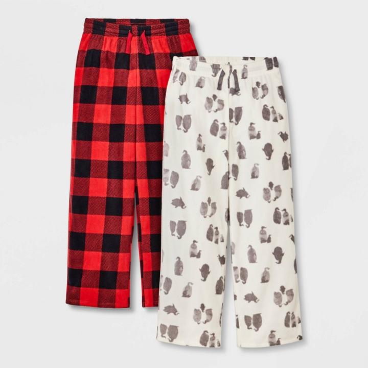 Girls' 2pk Pajama Pants - Cat & Jack Red/white
