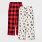 Girls' 2pk Pajama Pants - Cat & Jack Red/white