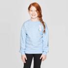 Girls' Frozen Olaf Patch Sweatshirt - Blue S, Girl's,