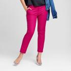 Women's Straight Leg Side-piped Slim Ankle Pants - A New Day Magenta