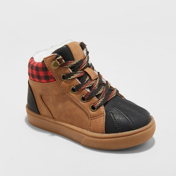 Toddler Boys' Patch Fashion Boots - Cat & Jack Brown
