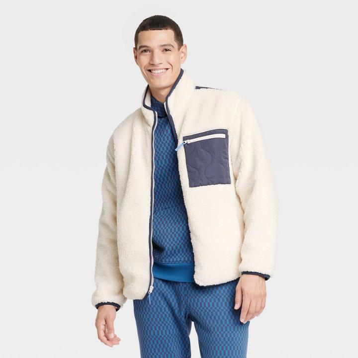 Men's Faux Shearling Jacket - Goodfellow & Co Cream