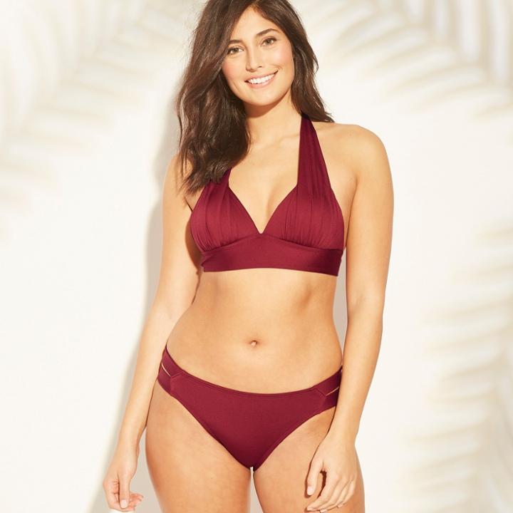 Women's Halter Bikini Top - Kona Sol Cherry Xs, Bing Cherry