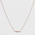 Target Sterling Silver Double Bar Cubic Zirconia Necklace - Rose Gold, Girl's