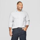 Men's Big & Tall Plaid Standard Fit Long Sleeve Button-down Shirt - Goodfellow & Co White