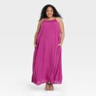 Women's Plus Size Sleeveless Dress - A New Day Cherry