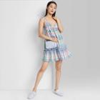 Women's Sleeveless Triangle Cup Breezy Dress - Wild Fable Purple/green Plaid