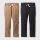 Boys' 2pk Pull-on Pants - Cat & Jack Charcoal Gray/brown