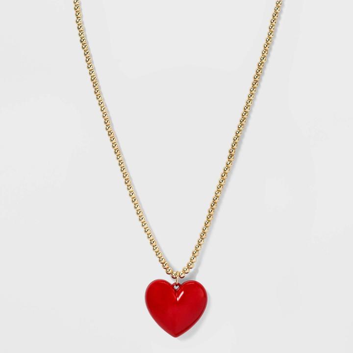 Sugarfix By Baublebar Heart Pendant Necklace - Red