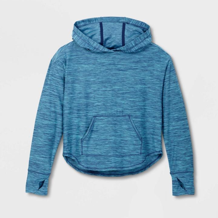 Girls' Soft Gym Hoodie - All In Motion Dark Blue