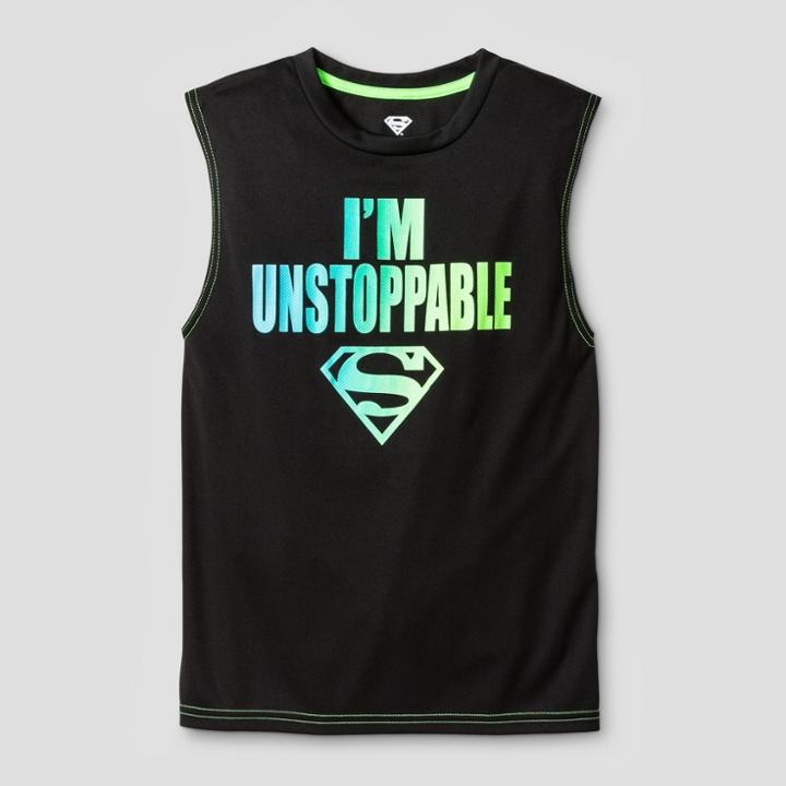 Dc Comics Boys' Superman Activewear Tank Top - Black
