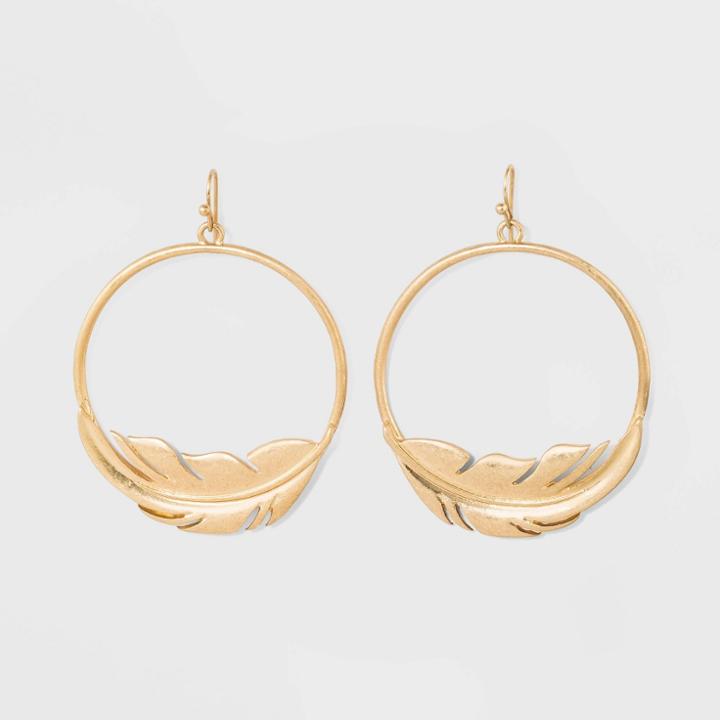 Icon Hoop Drop Earrings - Universal Thread Gold, Women's