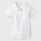 Toddler Girls' Adaptive Short Sleeve Uniform Polo Shirt - Cat & Jack White