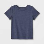 Toddler Boys' Solid Jersey Knit Short Sleeve T-shirt - Cat & Jack Navy Blue