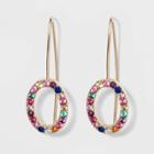 Sugarfix By Baublebar Colorful Crystal Threader Drop Earrings - Rainbow, Women's
