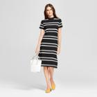 Women's Striped Midi Dress - K By Kersh Black/white