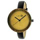 Earth Wood Women's Yosemite Leather Strap Watch - Olive, Olive Tree