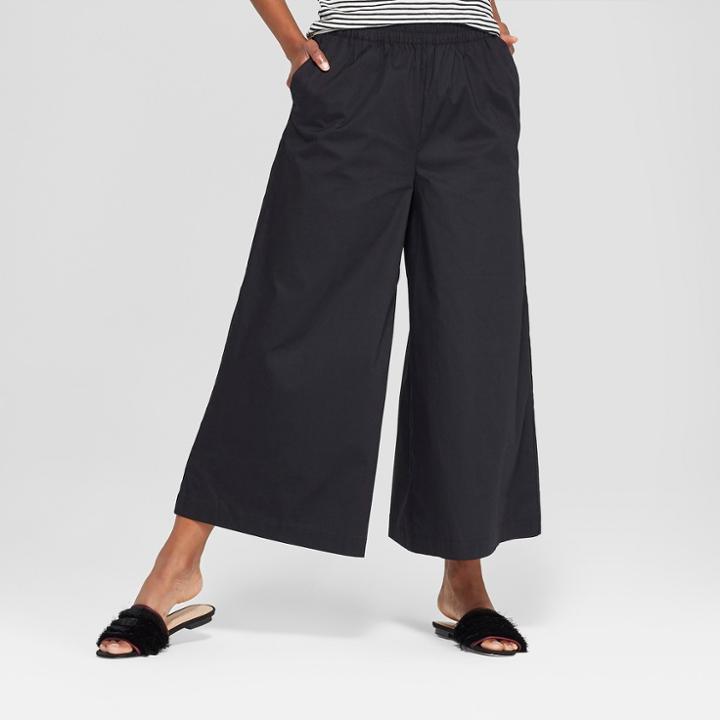 Women's Wide Leg Ankle Pants - Who What Wear Black