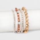 Multi Row Stretch With Cubed Shaped Beading Bracelet Set - Universal Thread,