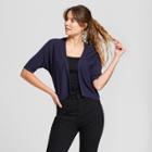 Women's Short Sleeve Cardigan - A New Day Navy (blue)